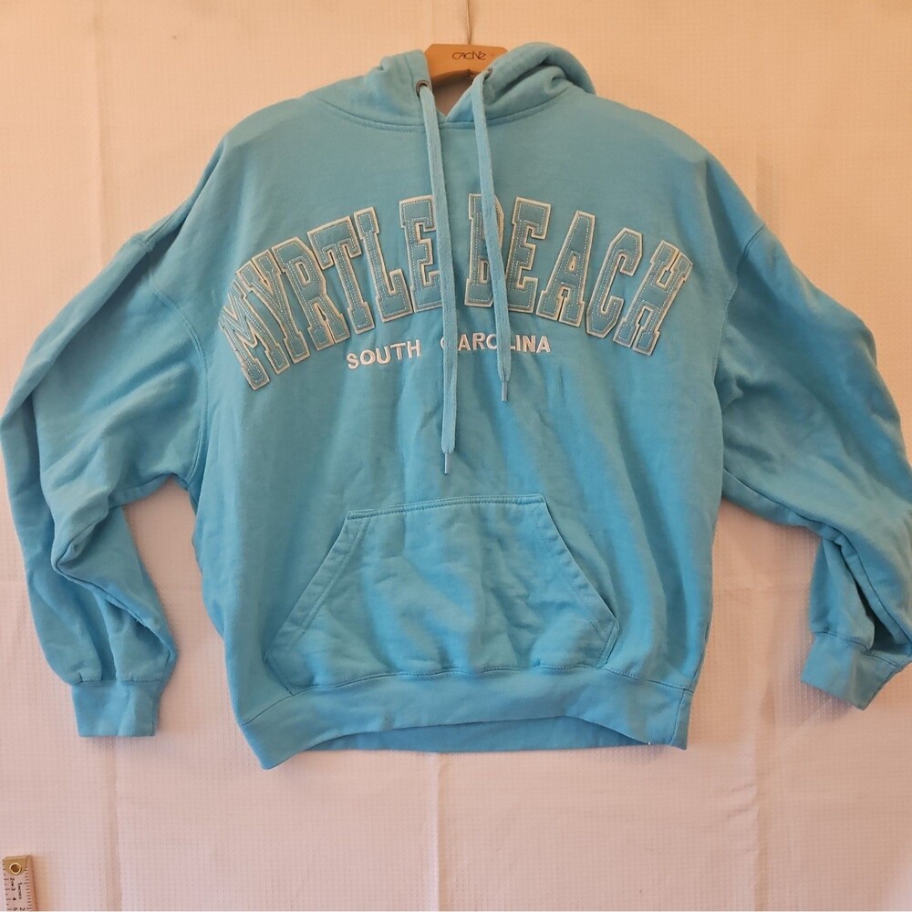Myrtle Beach Hoodie Adult Large Turquoise Embroidered Pacific & Co. S Carolina